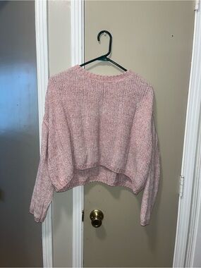 Arizona Jean Company Blush Pink Cropped Crewneck Sweater